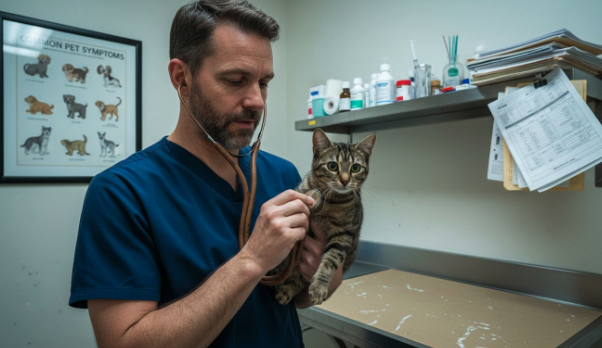 Cat displaying common pet health symptoms by resting more than usual